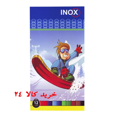 inox pencils 12 colorsمداد رنگی اینوکس پک مقوایی2