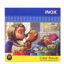 مداد رنگی 24 رنگ inoxجعبه مقوایی اینوکس کد1027