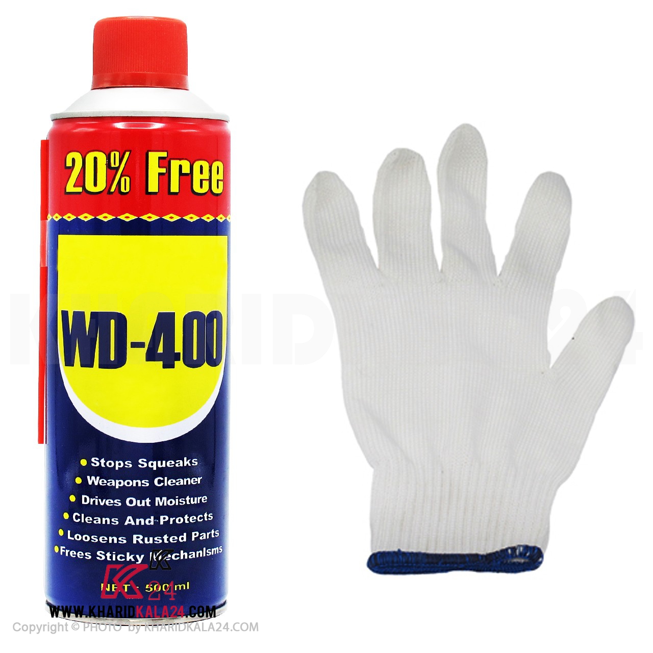 اسپری روان کنندهWD-400 به همراه دستکش ایمنی KK24-خریدکالا24-kharidkala24.com اسپری روان کنندهWD-400 به همراه دستکش ایمنی KK24-خریدکالا24-kharidkala24.com