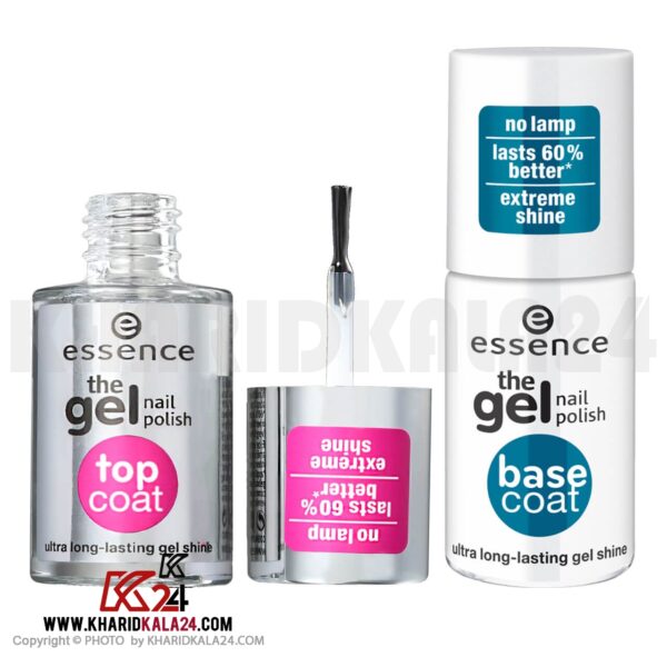 تاپ کات اسنس مدل Gel Nails به همراه لاک پایه اسنس مدل Gel Nails