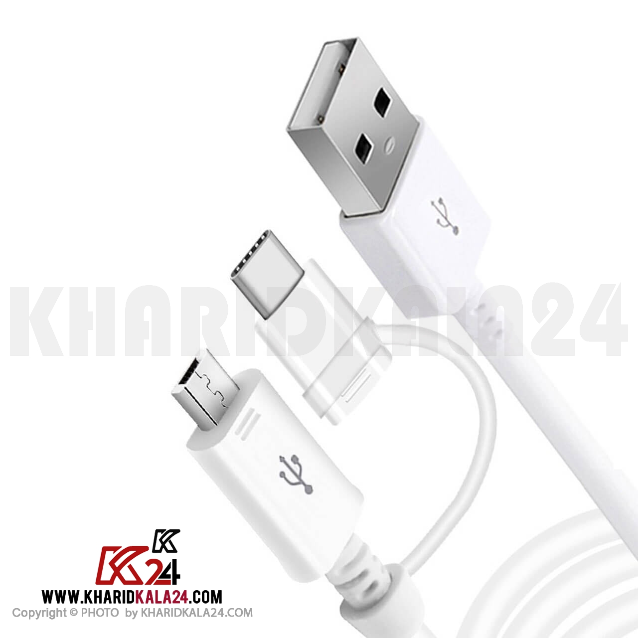 کابل تبدیل USB به microUSB/USB-C سامسونگ مدل ECB-DU4EWE طول 1.5 متر