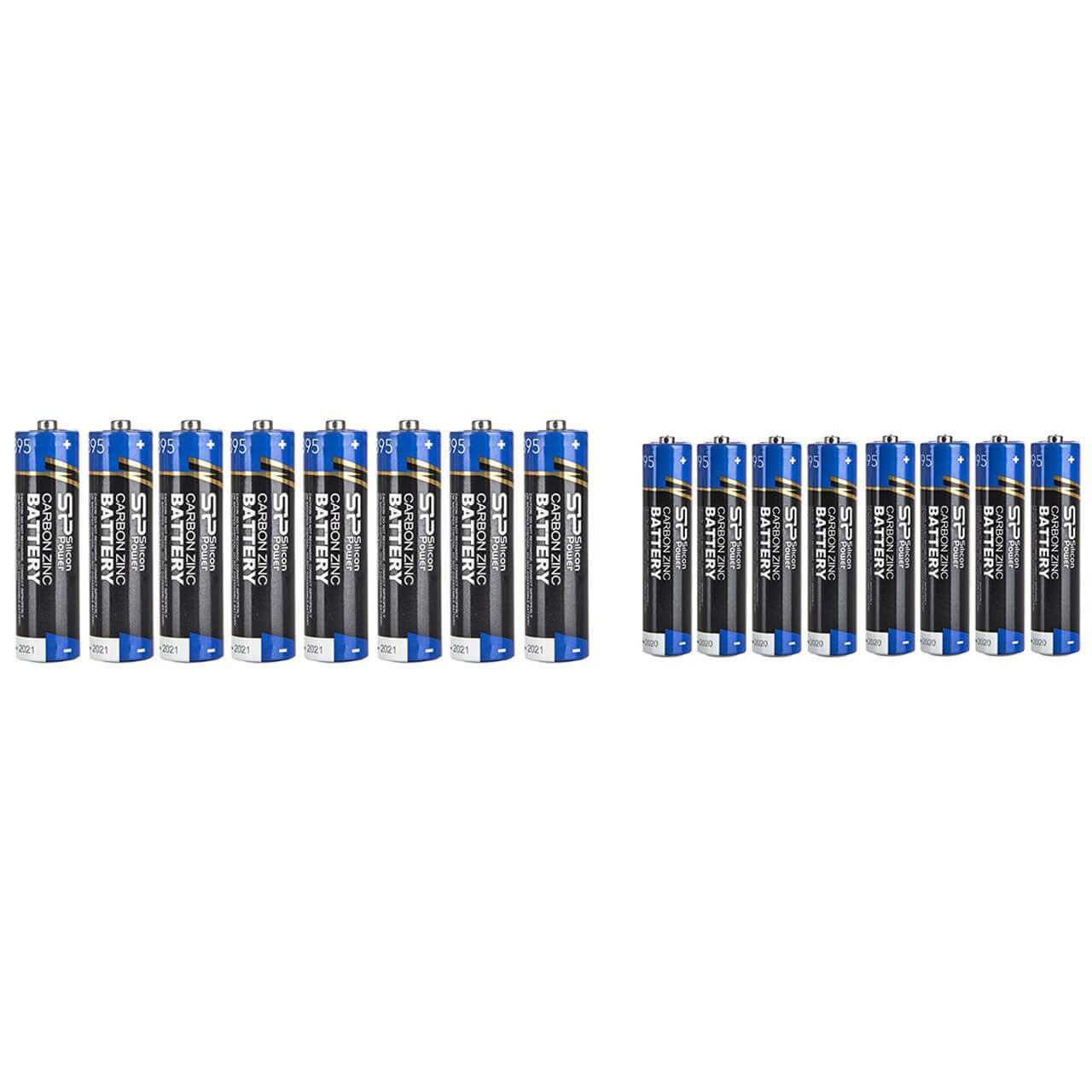 باتری قلمی و نیم قلمی سیلیکون پاور مدل Carbon Zinc بسته 16 عددی باتری قلمی و نیم قلمی سیلیکون پاور مدل Carbon Zinc بسته 16 عددی