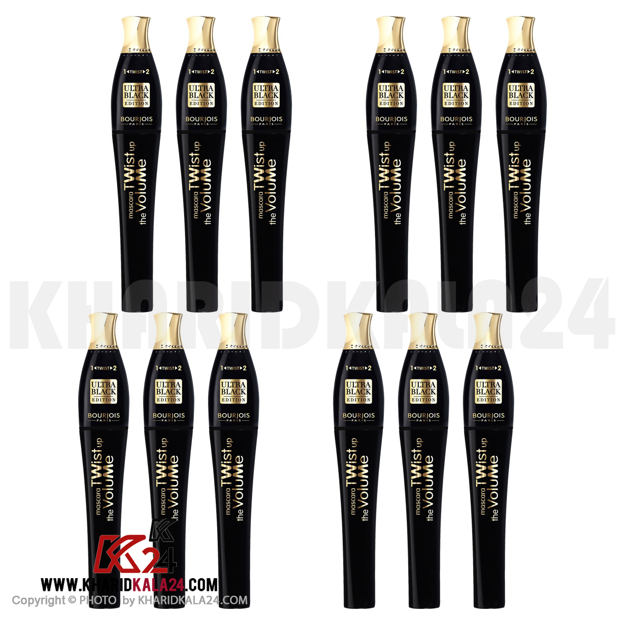 ریمل بورژوآ مدل Twist Up The Volume Ultra Black مجموعه 12 عددی