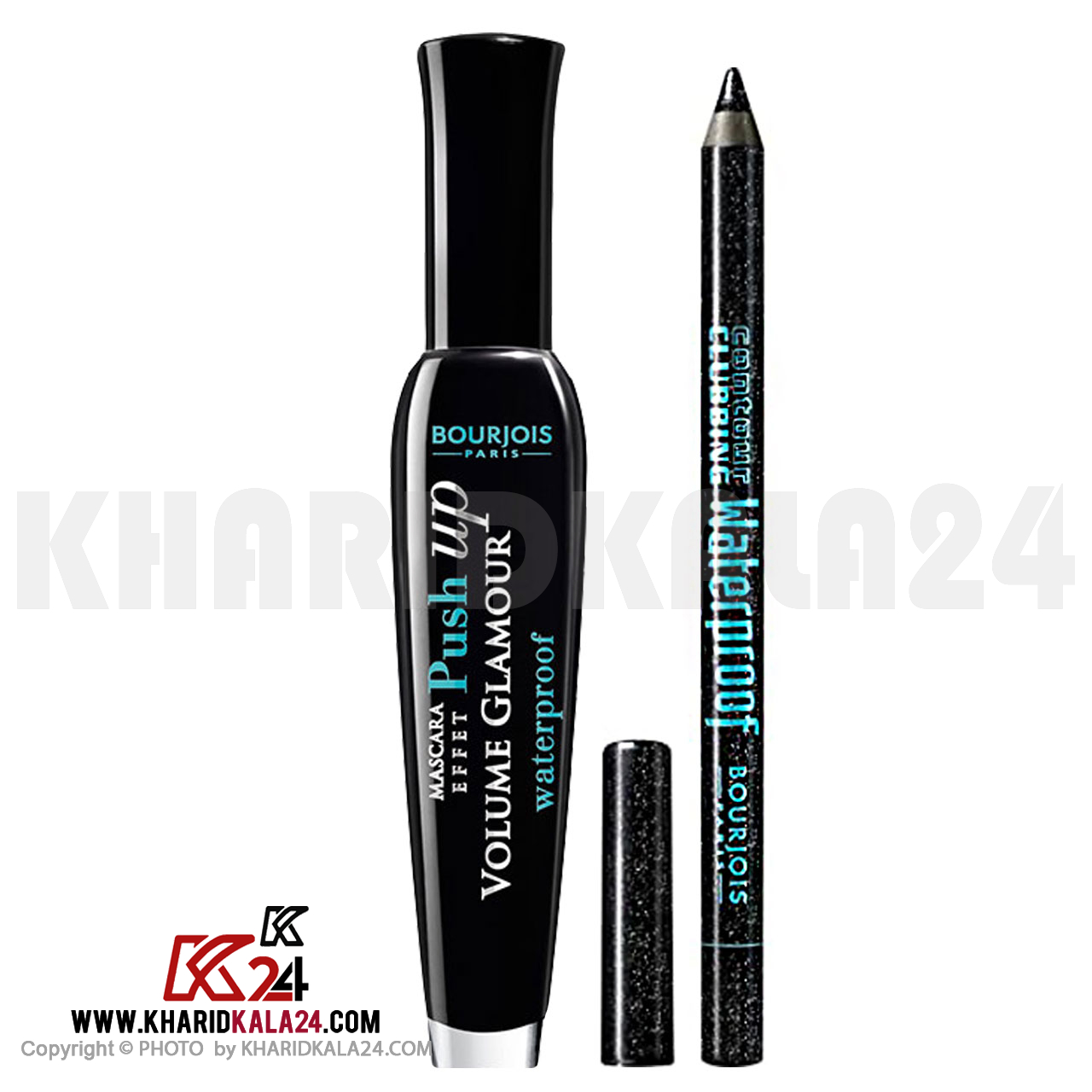 bourjois-wp-pushup-mascara-with-contor-clubing-waterproof-48--no5--kharidkala24 ریمل ضد آب بورژوا مدل Push Up به همراه مداد چشم بورژوا مدل Clubbing شماره 48