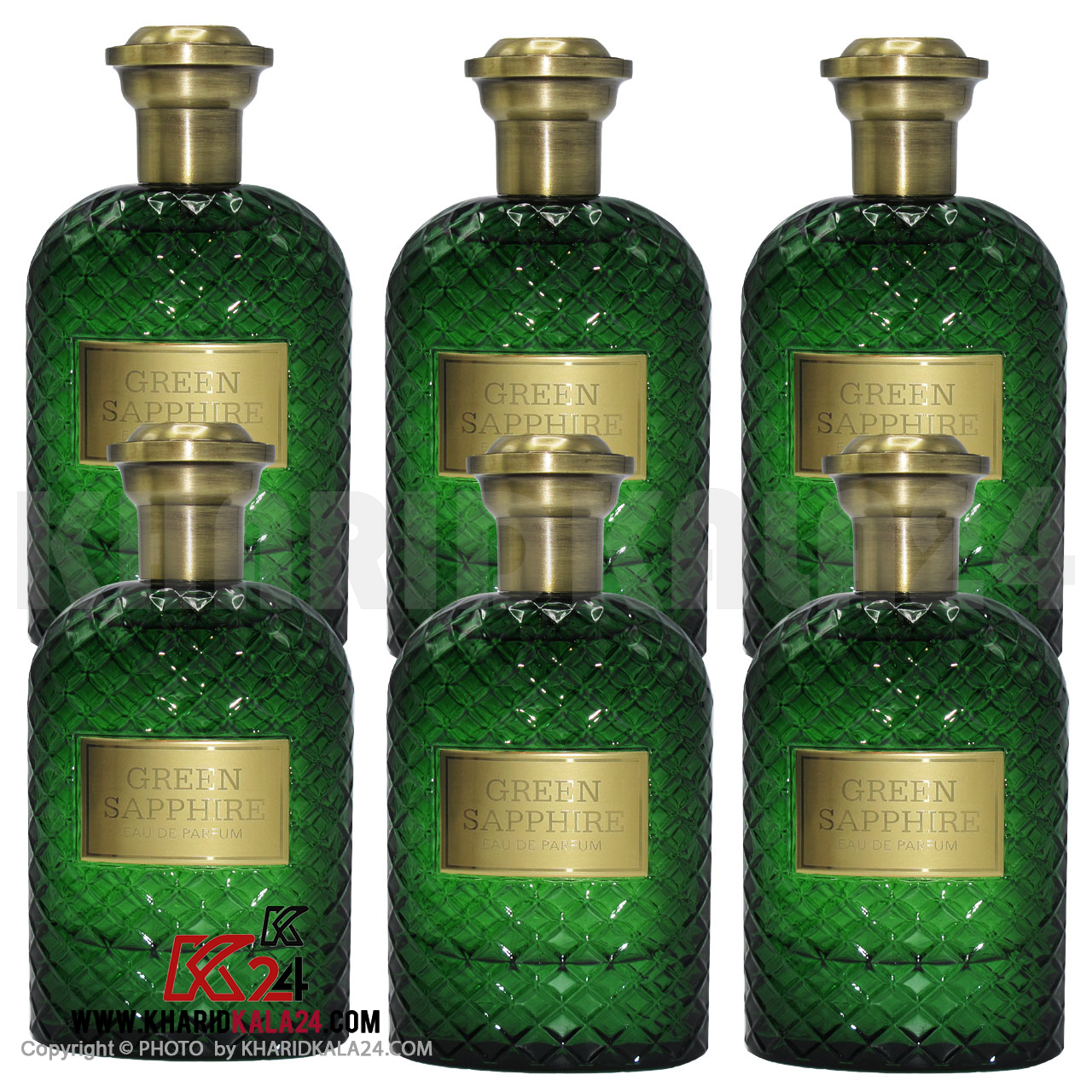 ادو پرفیوم مردانه فراگرنس ورد مدل GREEN SAPPHIRE حجم 100 میلی لیتر مجموعه 6 عددی