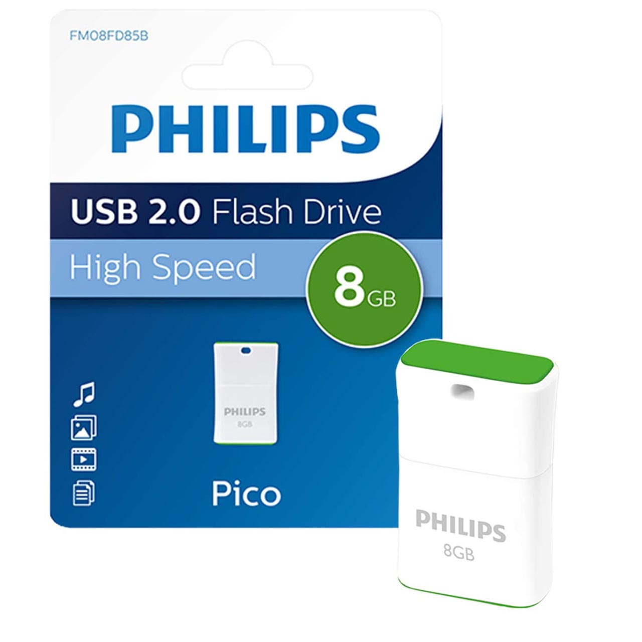 Philips-FM08FD85B-USB2-flash-memory-8G---1pcs فلش مموری فیلیپس مدل Pico-FM08FD85B ظرفیت 8 گیگابایت