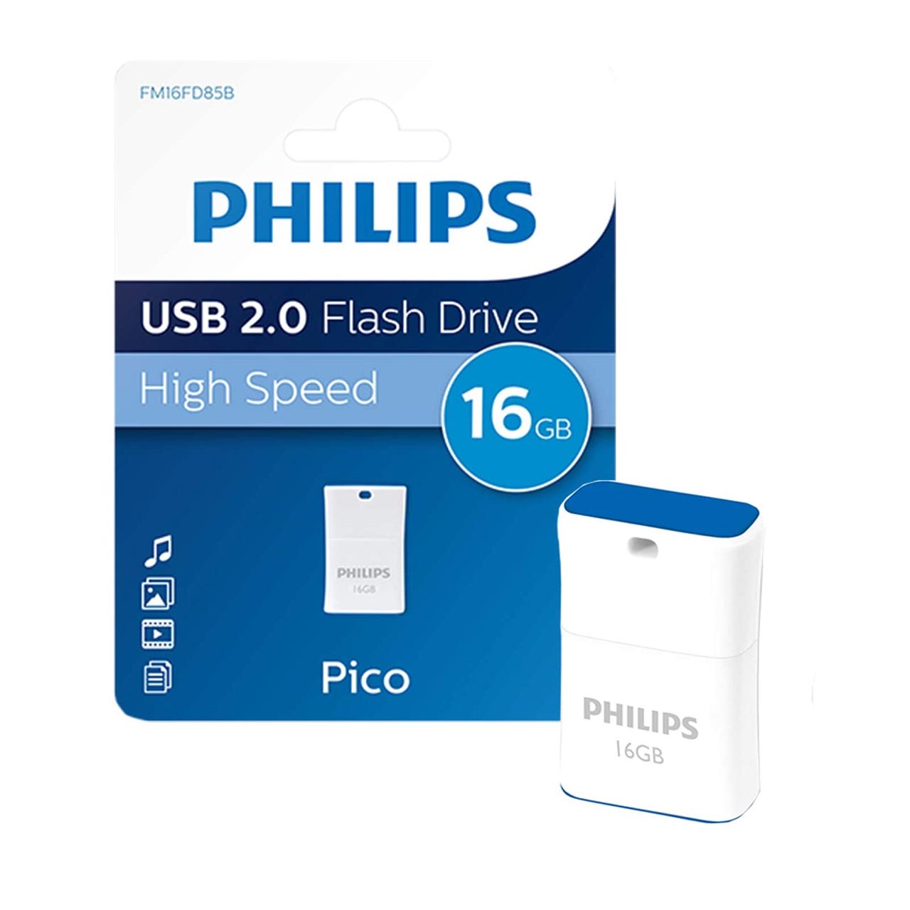 Philips-pico FM16FD85B-USB2-flash-memory-16G---1pcs فلش مموری USB 2.0 فیلیپس مدل پیکو ادیشن FM16FD85B/97 ظرفیت 16 گیگابایت