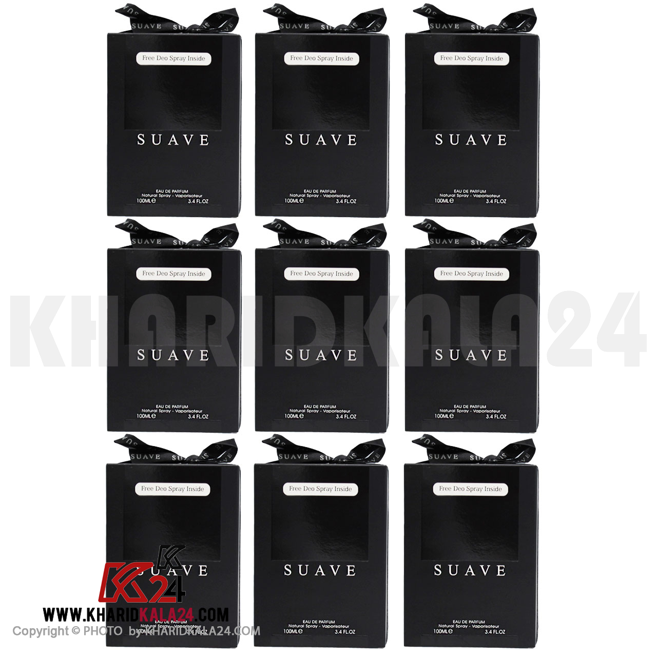 suavo-spray-9pcs ادو پرفیوم مردانه فراگرنس ورد مدل Suave حجم 100 میلی لیتر به همراه اسپری مجموعه 9 عددی