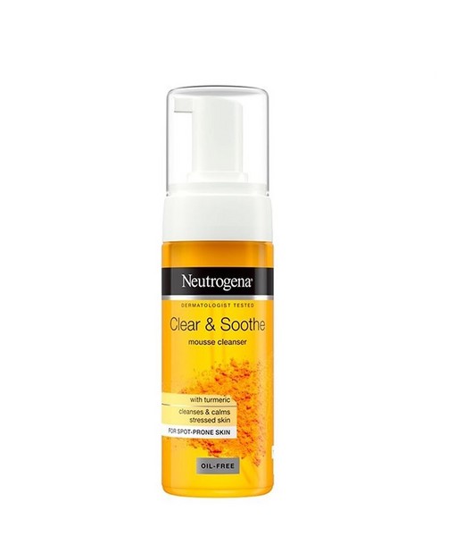 فوم شستشو صورت نوتروژینا مدل Clear & Soothe حاوی عصاره زردچوبه حجم 125 میلی لیتر